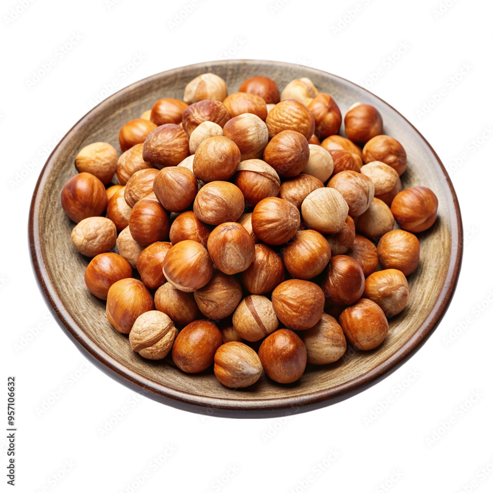Fox nuts on plate isolated on transparent background. Fox nuts on plate isolated on transparent background.