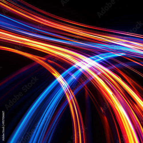 Wallpaper Mural Colorful Neon Energy Flow symbolizing AI Data Transfer - Generativ AI Torontodigital.ca