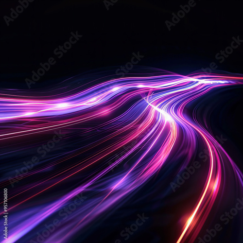 Wallpaper Mural Neon Pink Energy Flow symbolizing AI Data Transfer - Generativ AI Torontodigital.ca