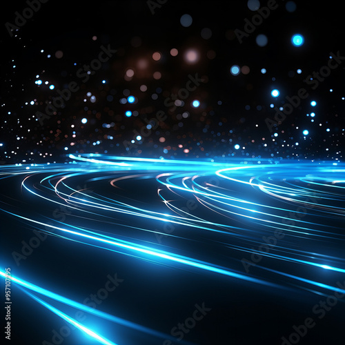 Wallpaper Mural Blue Energy Flow symbolizing AI Data Transfer Torontodigital.ca