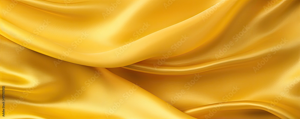 Luxurious smooth golden textile in wavy folds, conveys richness and elegant fashion Perfect for backgrounds or design elements. Luxurious smooth golden textile in wavy folds, conveys richness and elegant fashion Perfect for backgrounds or design elements.