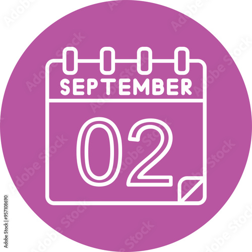 2 September Vector Icon Design