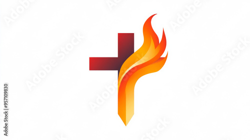 Methodist church cross and flame logo
