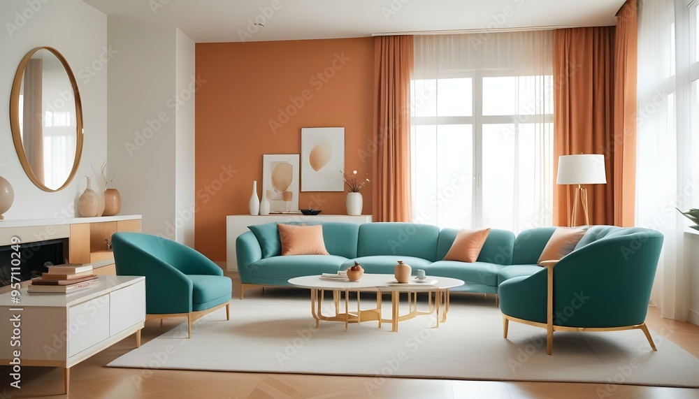 Photo interior modern design room 3d illustration Photo interior modern design room 3d illustration