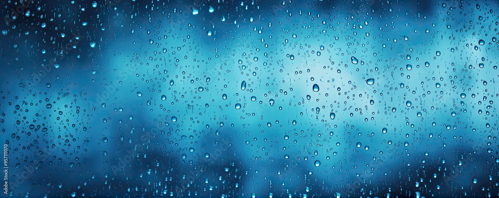 Obraz premium Raindrops on window with abstract background.