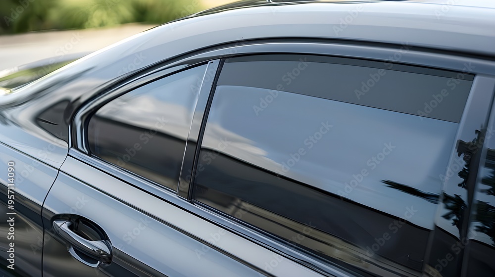 Gray car window from the back for sticker mockup Gray car window from the back for sticker mockup