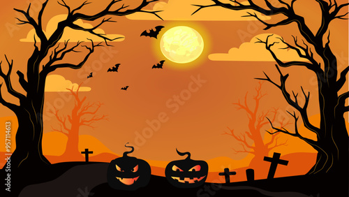 halloween background with pumpkin