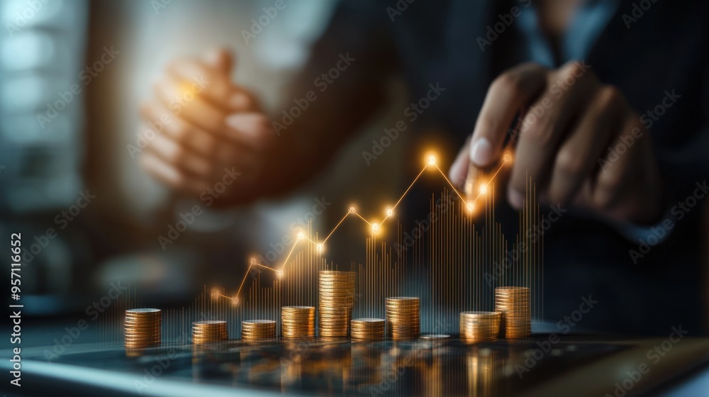 Digital traffic coins bank financial business plan rates market background wallpaper AI generated image Digital traffic coins bank financial business plan rates market background wallpaper AI generated image