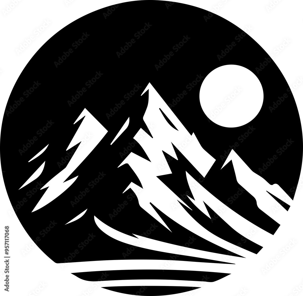 Silhouette Mountain Vector generative Ai Silhouette Mountain Vector generative Ai