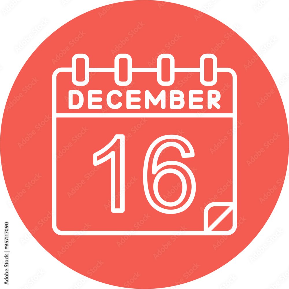 16 December Vector Icon Design 16 December Vector Icon Design