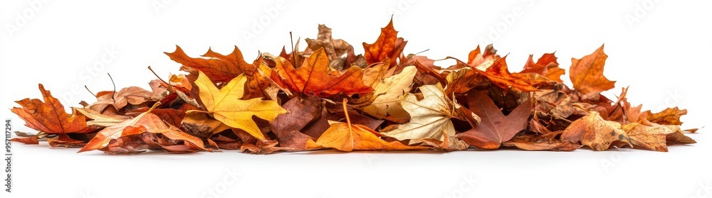 Leaves isolated on white background in autumn colors Leaves isolated on white background in autumn colors