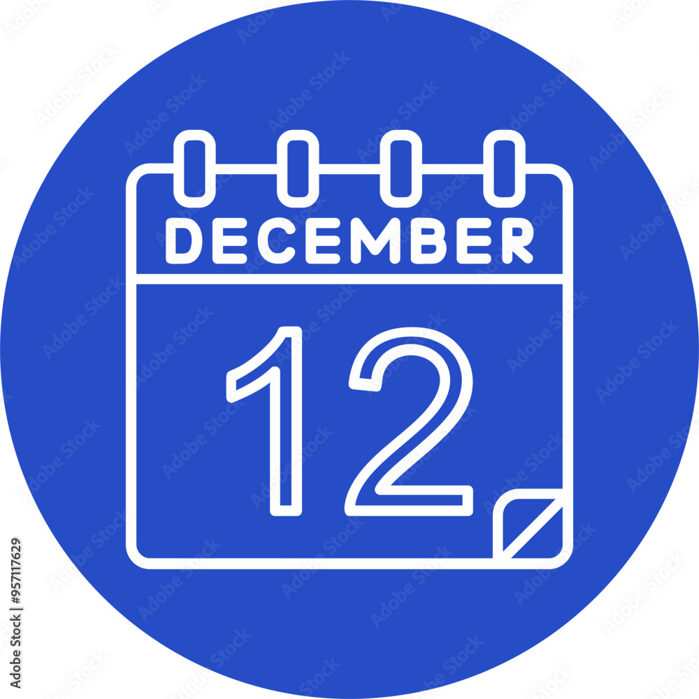 12 December Vector Icon Design 12 December Vector Icon Design