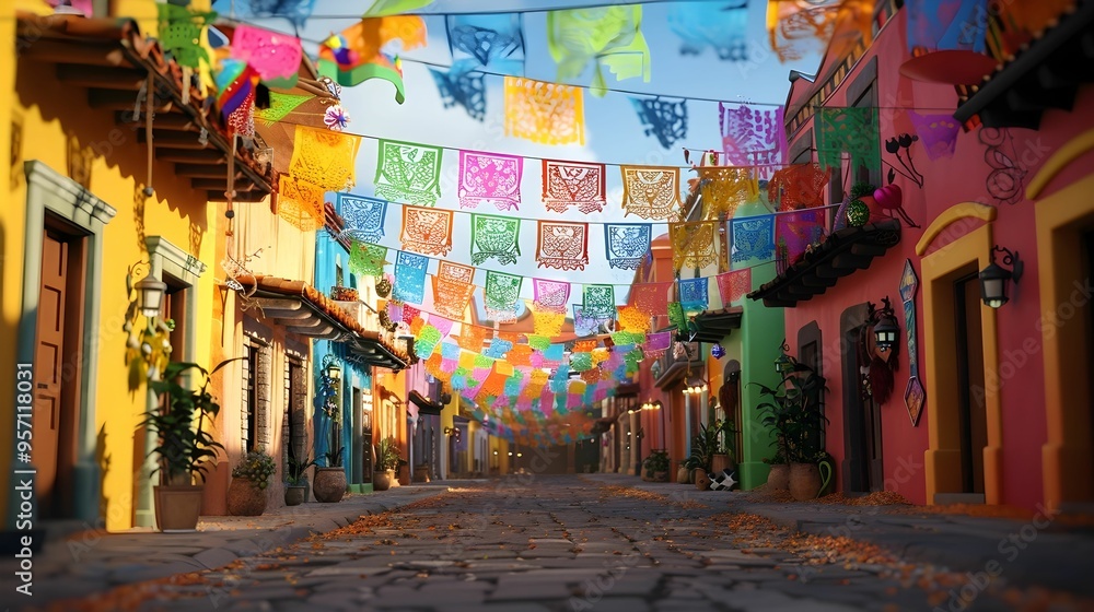 Fototapeta premium MEXICAN FIESTA. BACKGROUND. WALLPAPER CONCEPT