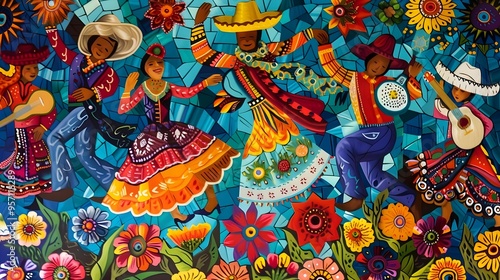 MEXICAN FIESTA. BACKGROUND. WALLPAPER  CONCEPT