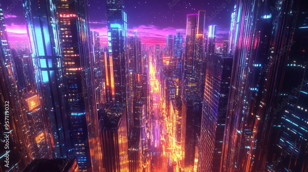 Neon Dreamscape: A Futuristic City of Chrome and Light Neon Dreamscape: A Futuristic City of Chrome and Light