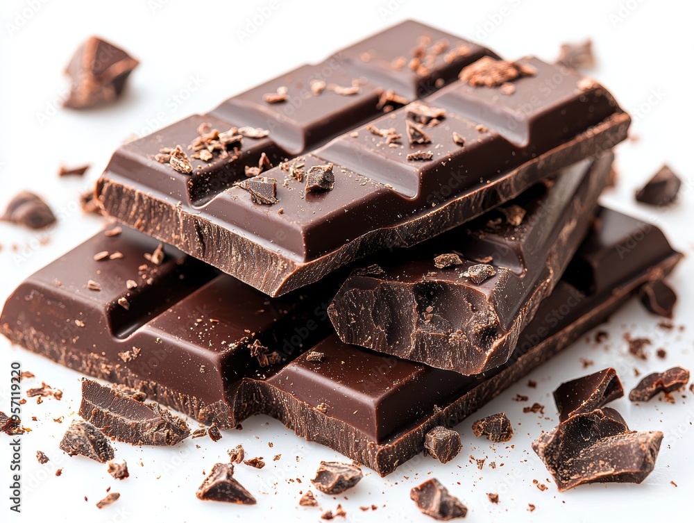 Tempting Chocolate Bar with Bite Mark on White Background, Isolated Delicious Dessert Concept Tempting Chocolate Bar with Bite Mark on White Background, Isolated Delicious Dessert Concept