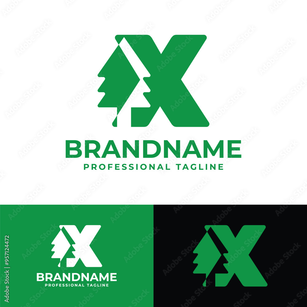 Letter X Tree Logo, for any Environmental Brands with X initial Letter X Tree Logo, for any Environmental Brands with X initial
