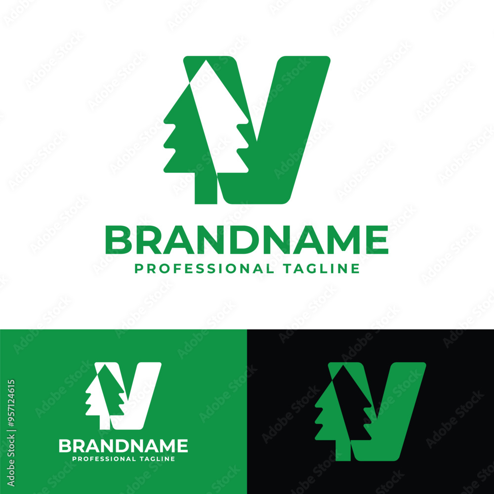Letter V Tree Logo, for any Environmental Brands with V initial Letter V Tree Logo, for any Environmental Brands with V initial