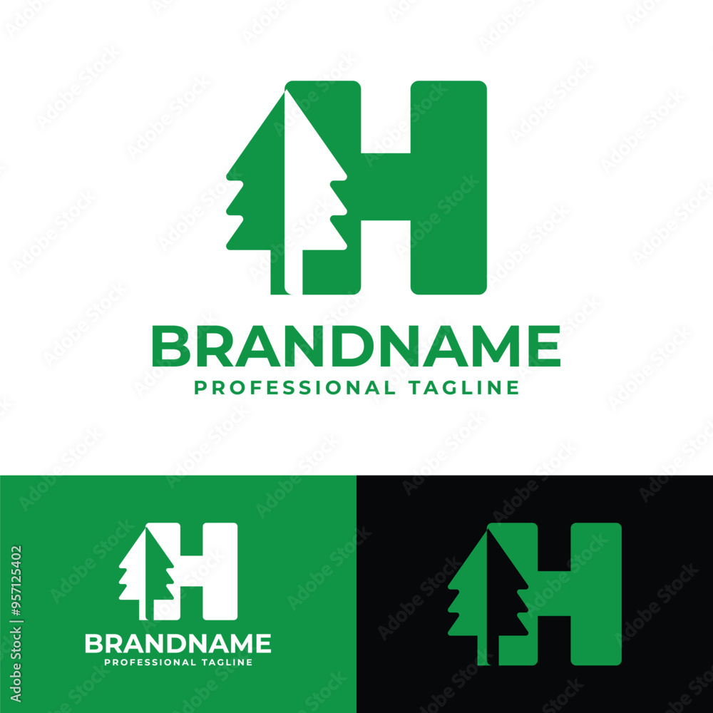 Letter H Tree Logo, for any Environmental Brands with H initial Letter H Tree Logo, for any Environmental Brands with H initial