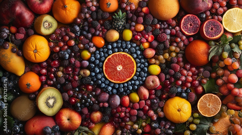 magic kaleidoscope from winter fruits magic kaleidoscope from winter fruits