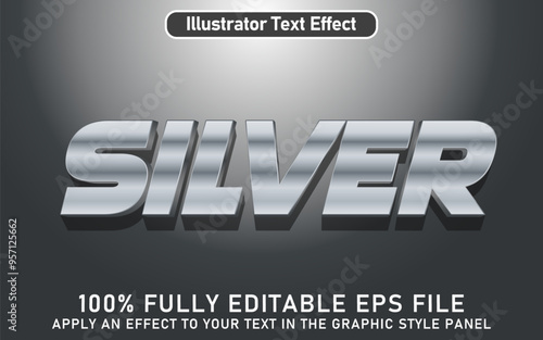 EDITABLE SILVER TEXT EFFECT