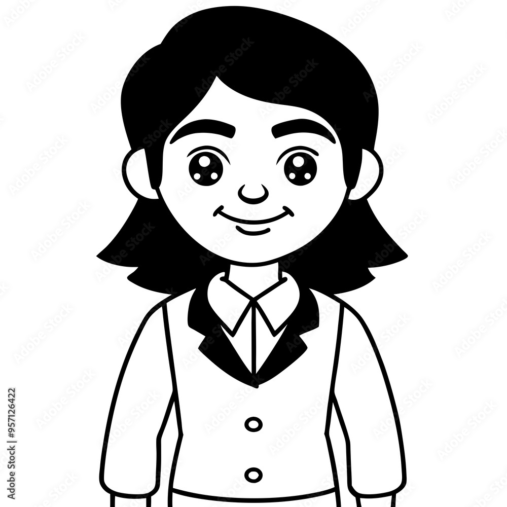 Smiling Indian Teen Girl, 17, in School Uniform - Full Body Vector Illustration Smiling Indian Teen Girl, 17, in School Uniform - Full Body Vector Illustration
