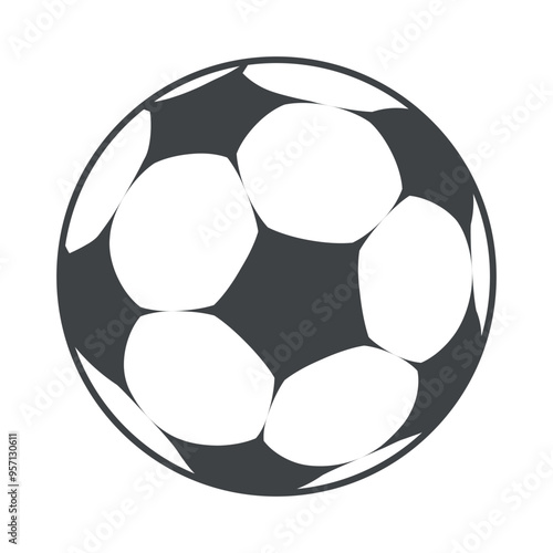 Football Soccer ball black style vector