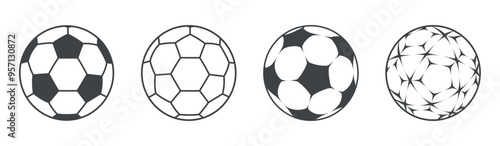 football Soccer ball vector illustration black style
