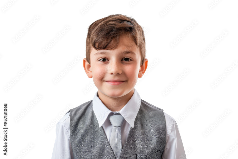 Portrait of a little boy with curly blond hair, smiling brightly and gazing into the camera, isolated on a transparent background Portrait of a little boy with curly blond hair, smiling brightly and gazing into the camera, isolated on a transparent background