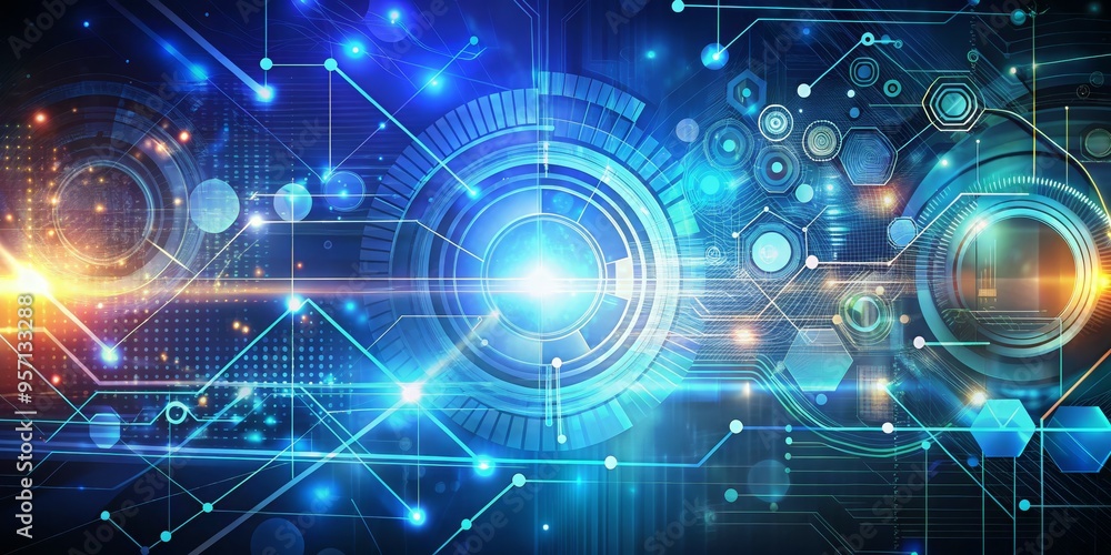 Abstract Tech Circuitry Blue and White Glow, Futuristic Design, Technology, Network, Circuit Board Abstract Tech Circuitry Blue and White Glow, Futuristic Design, Technology, Network, Circuit Board