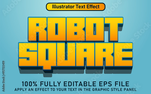 EDITABLE ROBOT SQUARE TEXT EFFECT