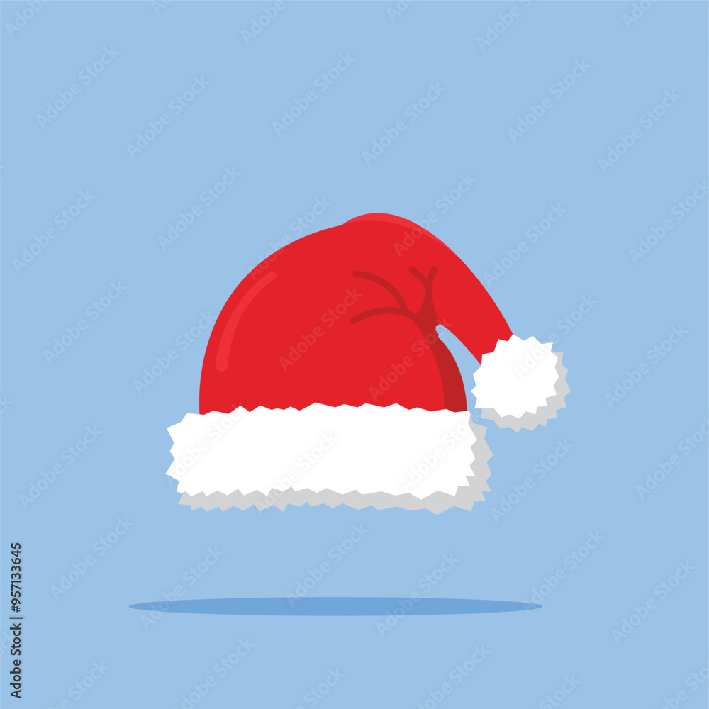 santa hat logo, christmas clothes object illustration. suitable for poster and web icon santa hat logo, christmas clothes object illustration. suitable for poster and web icon