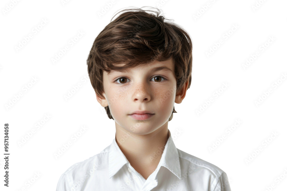 Portrait of a little boy with curly blond hair, smiling and looking at the camera with a twinkle in his eye, isolated on a transparent background Portrait of a little boy with curly blond hair, smiling and looking at the camera with a twinkle in his eye, isolated on a transparent background