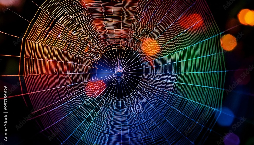 Fototapeta premium Colorful spider webs