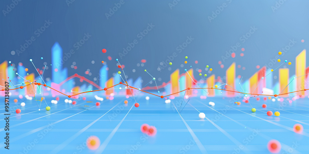A scatter plot of annual revenue against employee count, set against a cool blue background. A scatter plot of annual revenue against employee count, set against a cool blue background.