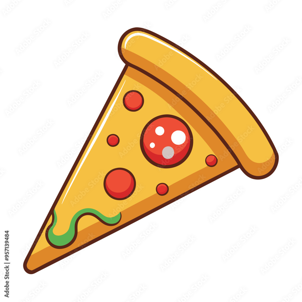 Flying Slice Of Pizza Cartoon Vector Illustration. Fast Food Concept Isolated Vector. Flat icon Cartoon Style Flying Slice Of Pizza Cartoon Vector Illustration. Fast Food Concept Isolated Vector. Flat icon Cartoon Style