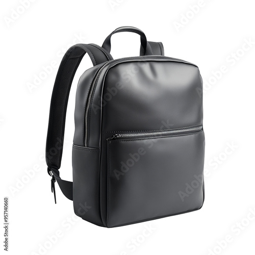 Modern designer backpack product mockup, isolated on a transparent background.