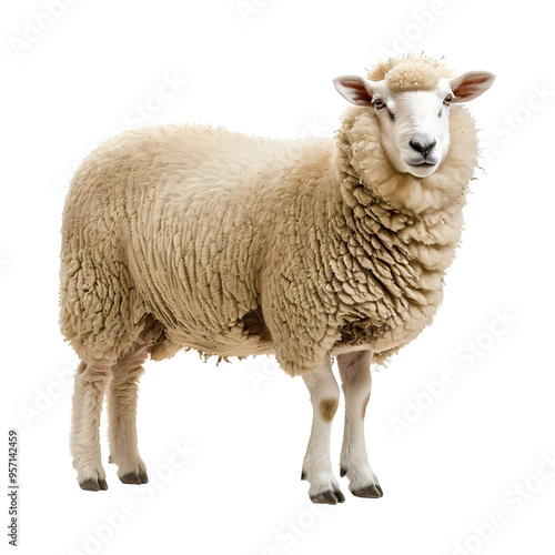 Sheep lamb ram wool isolated on transparent background