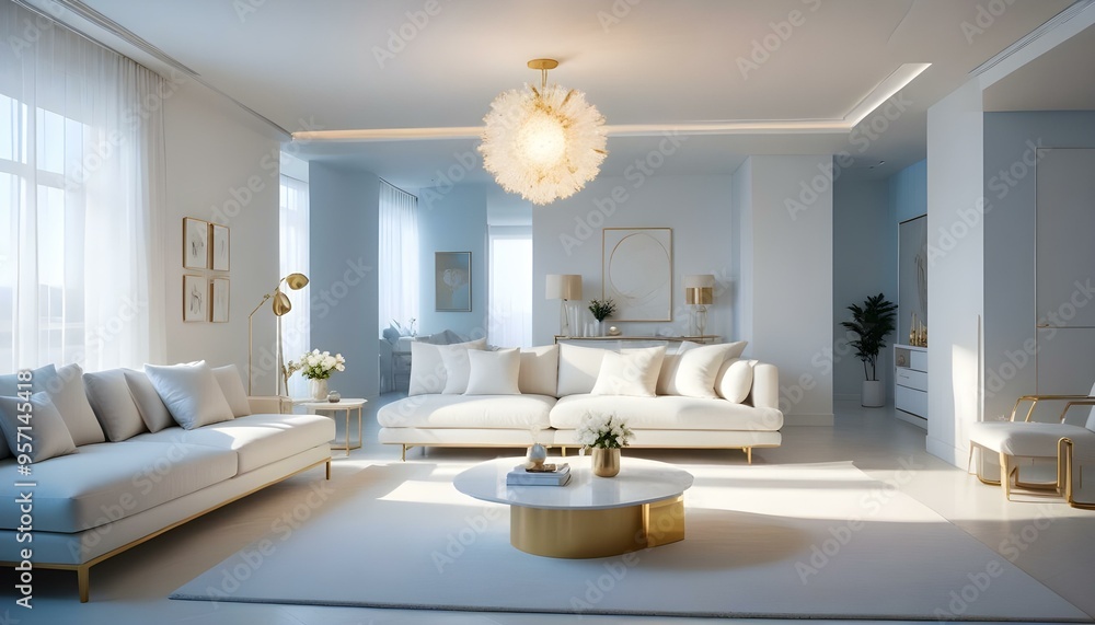 Fototapeta premium Photo interior modern design room 3d illustration