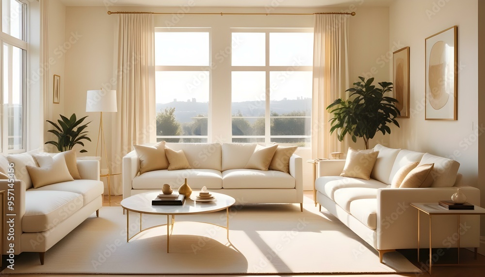 Fototapeta premium Photo interior modern design room 3d illustration