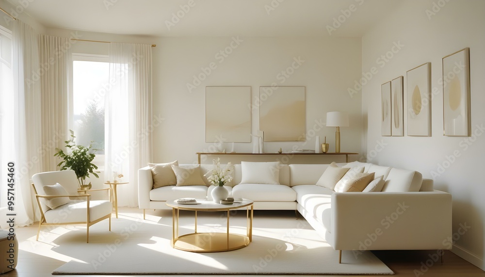 Fototapeta premium Photo interior modern design room 3d illustration