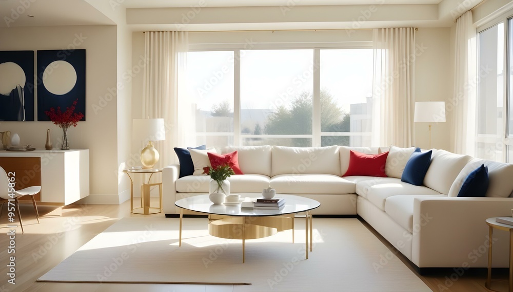 Fototapeta premium Photo interior modern design room 3d illustration