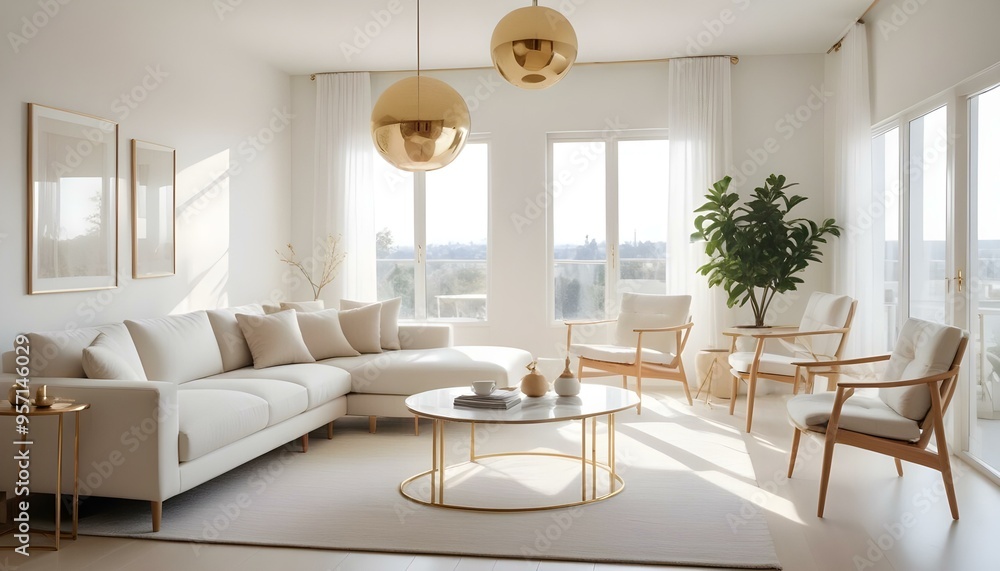 Fototapeta premium Photo interior modern design room 3d illustration