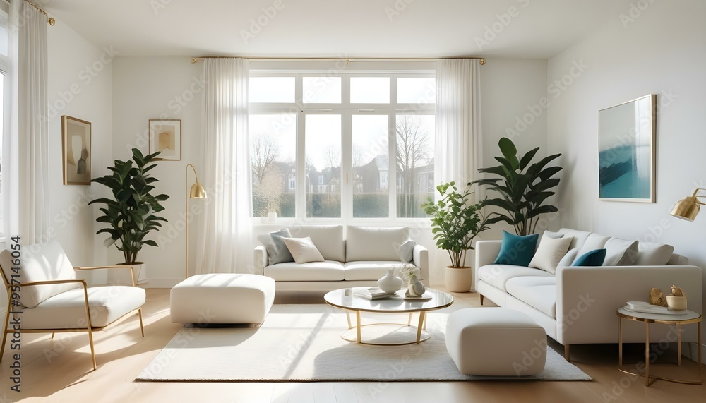 Fototapeta premium Photo interior modern design room 3d illustration