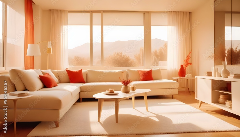 Fototapeta premium Photo interior modern design room 3d illustration