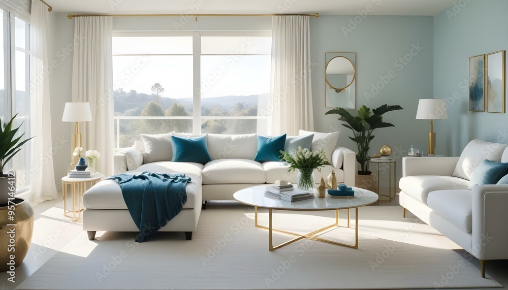 Fototapeta premium Photo interior modern design room 3d illustration