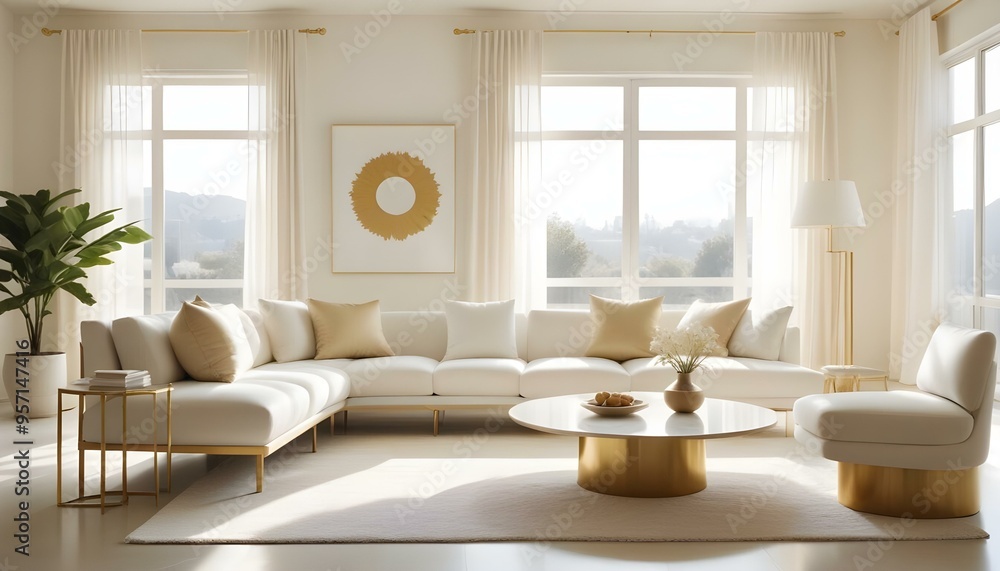 Fototapeta premium Photo interior modern design room 3d illustration