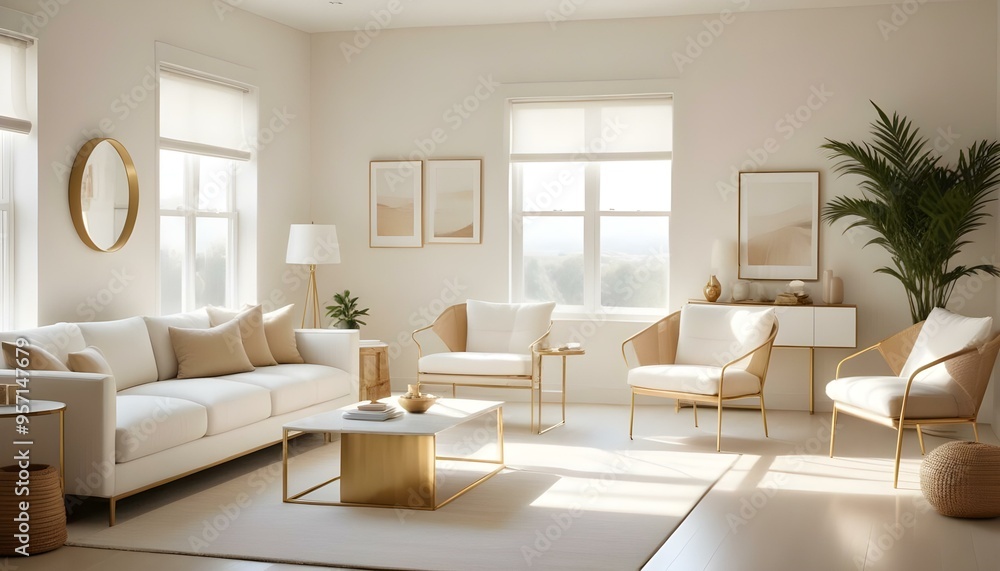 Fototapeta premium Photo interior modern design room 3d illustration