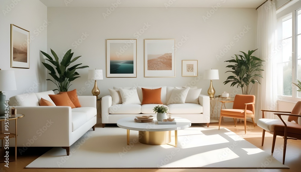 Fototapeta premium Photo interior modern design room 3d illustration