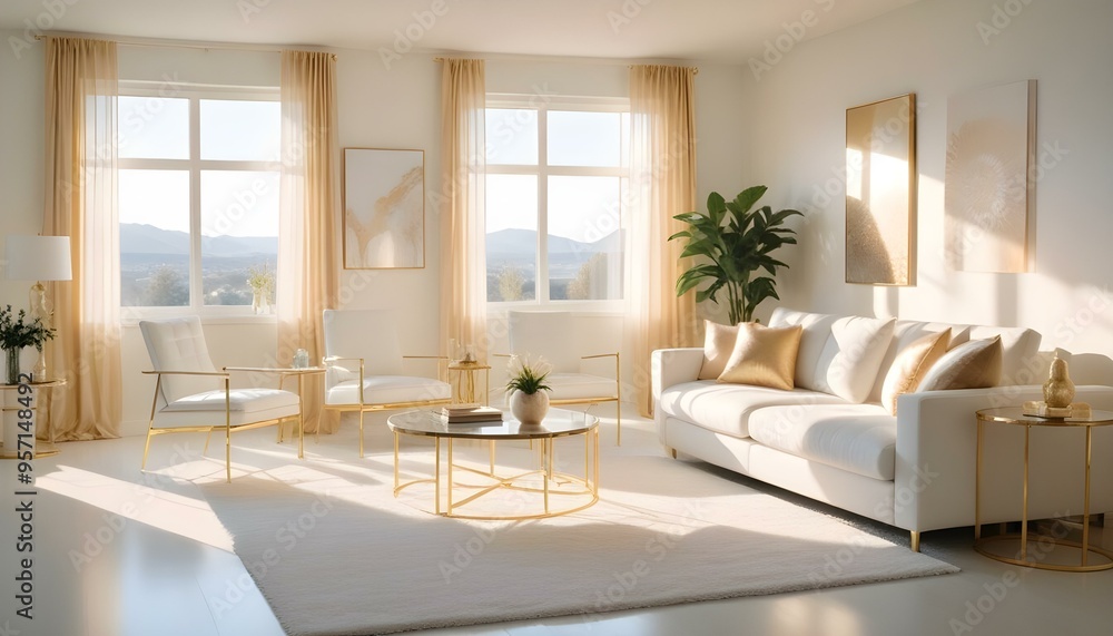 Fototapeta premium Photo interior modern design room 3d illustration